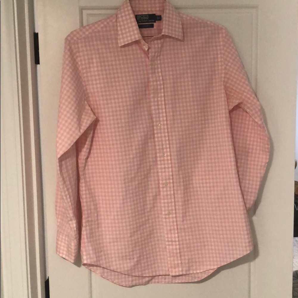 Pink gingham Ralph Lauren button up